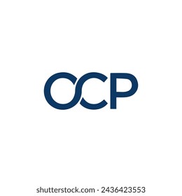 OCP logo. O C P design. White OCP letter. OCP, O C P letter logo design. Initial letter OCP linked circle uppercase monogram logo.