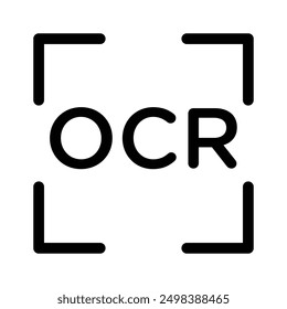OCR icon linear logo mark in black and white