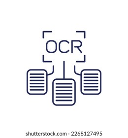 OCR line icon, Optical character recognition