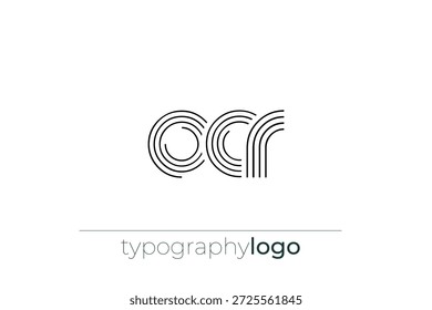 Logotipo de tipografia geométrica moderna OCR. Composição moderna e elegante com uma ilustração de logotipo de tipografia monocromática projetada com linhas intrincadas.