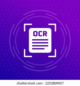OCR, Optical character recognition icon for web