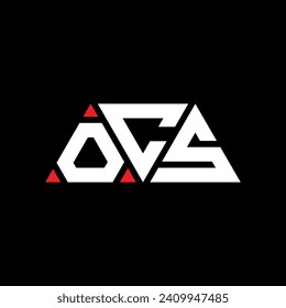OCS triangle letter logo design with triangle shape. OCS triangle logo design monogram. OCS triangle vector logo template with red color. OCS triangular logo Simple, Elegant, and Luxurious design.