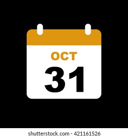 OCT 31,calendar icon.Halloween.