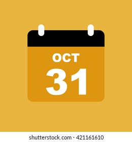 OCT 31,calendar icon.Halloween.