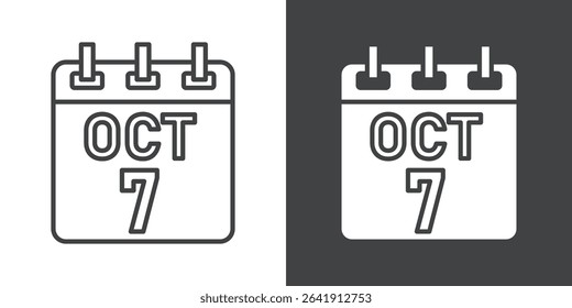 oct 7 calendar icon symbol illustration logo