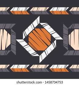 Octagon. Ethnic boho seamless pattern. Patchwork texture. Weaving. Traditional ornament. Tribal pattern. Folk motif. Can be used for wallpaper, textile, wrapping, web.