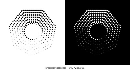 Octagon figure geometric lines. Heptagon geometric symbol. Editable stroke.