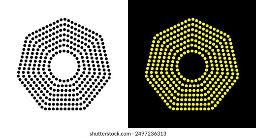 Octagon figure geometric lines. Heptagon geometric symbol. Editable stroke.