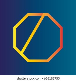 Octagon figure geometric sign mark vector