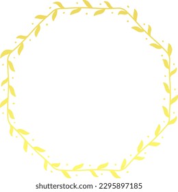 Octagon Frame gold wreath Octagon golden leaf frame wreath flowers award leaf winner frame picture photo frame romantic decoration wedding anniversary  Christmas valentine winner award congratulation