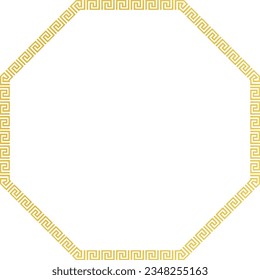 Octagon Frame Greek key pattern Greek meander pattern ornamental borders seamless meander pattern Luxury decorative golden frame gold picture frame golden frame ornamental borders decoration Antique 