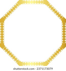 Octagon Frame Polygon Shape Hexagon Gold picture frame luxury golden frame gold border Golden vector royals border framework decoration decorative element isolated background greeting banner