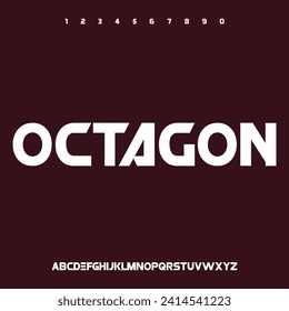 octagon geometric font alphabet set display typeface vector
