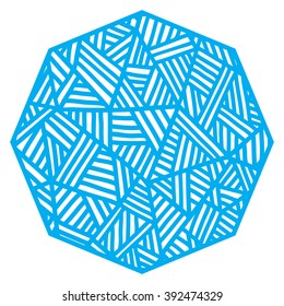 Octagon. The geometric shape. Style zentangle.