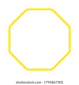 octagon golden frame with gradient lines. Transparent object