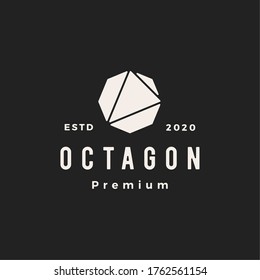 octagon hipster vintage logo vector icon illustration