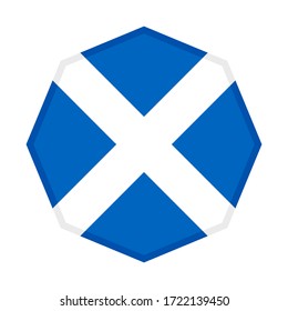 octagon icon, flag of scotland isolated on white background