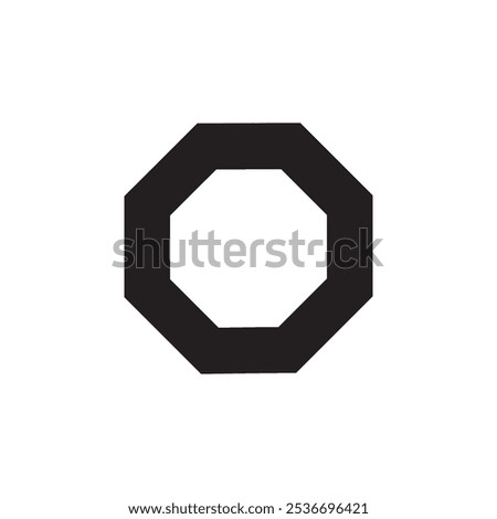 Octagon icon Flat simple outline set