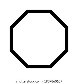 Octagon icon. Geometry octagonal on white background. Vector illustration