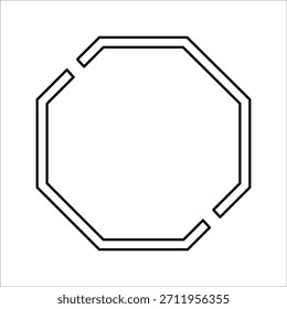Icono de octágono. Geometría octogonal sobre fondo blanco. Ilustración vectorial