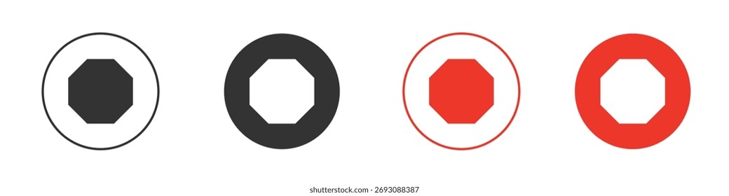 Logos de icono de octágono. Plantilla de diseño de icono de Vector plano