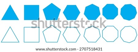 Octagon icon pack. Geometry octagonal eight sided polygon octagon line. 