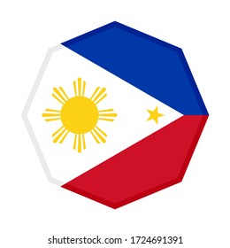 octagon icon, philippines flag isolated on white background