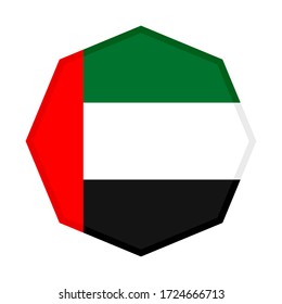 octagon icon, united arab emirates flag isolated on white background