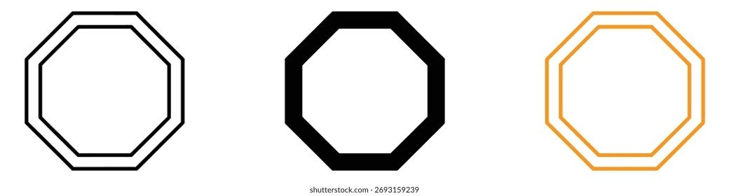 Vector de icono de octágono. símbolo de forma geométrica. Ilustración vectorial.