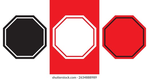 Icono de octágono de geometría de Vector octágono octágono de polígono de ocho lados octágono. Conjunto de forma de octágono colección. Formas de octágono con contornos. Forma de 8 lados. 