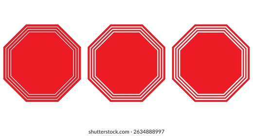 Icono de octágono de geometría de Vector octágono octágono de polígono de ocho lados octágono. Conjunto de forma de octágono colección. Formas de octágono con contornos. Forma de 8 lados. 
