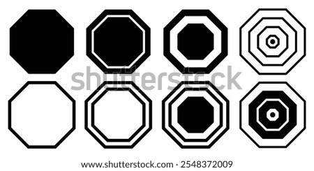 Octagon icon of vector geometry octagonal eight sided polygon vector. 