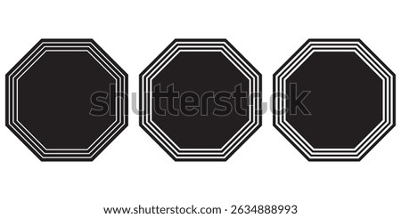 Octagon icon of vector geometry octagonal eight sided polygon octagon. Octagon shape set collection. Octagon shapes with outlines. 8 sides shape. 