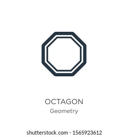 Octagon icon vector. Trendy flat octagon icon from geometry collection isolated on white background. Vector illustration can be used for web and mobile graphic design, logo, eps10