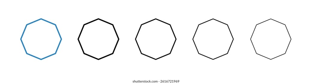 Octagon icons collection vectors for web ui