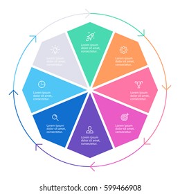 Octagon for infographics with 8 steps, sections.