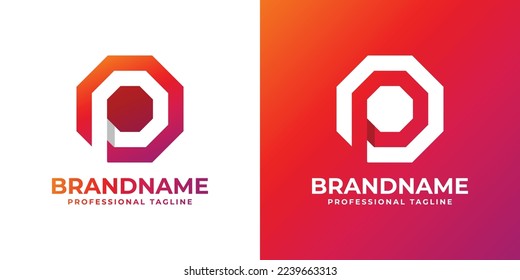 Octagon Letter P Technology Logo, suitable for any business related to technology with P initials.