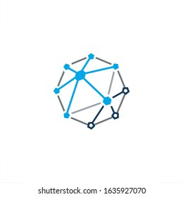 Octagon Logo Dots Network Design