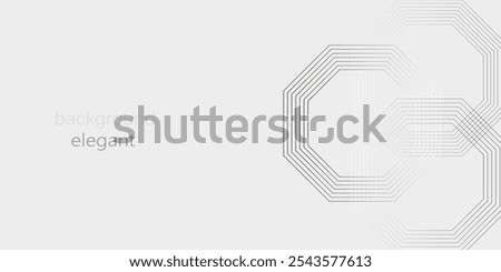 octagon with modern geometric background with white color gradation