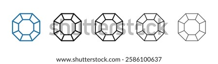 Octagon Outline vector logo for web ui