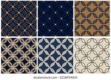 Octagon pattern collection abstract line shape geometric background seamless grid texture. Modern fabric design textile swatch ladies dress, man shirt all over block print. Contrasting colours palette - Powered by Shutterstock - Get 15% off with code: PIKWIZARD15