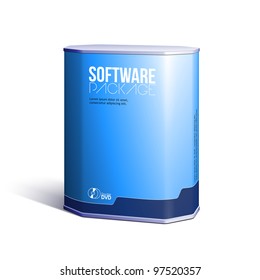 Octagon Plastic Software DVD/CD Disk Package Box Blue: EPS10