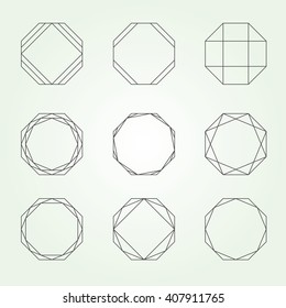 Octagon set sacred geometry - Variable line