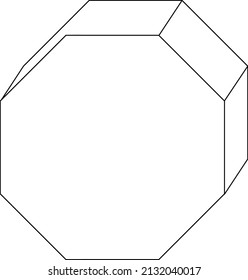 Octagon shape black and white doodle character illustration