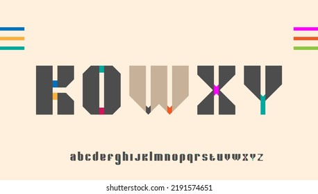 octagon shape bold typography alphabet letter logo design