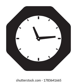 Octagon shape clock symbol drawing by illustration