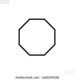 octagon shape illustration vector graphic. basic shape perfect for preschool learning for children and good for mathematics and any purposes.