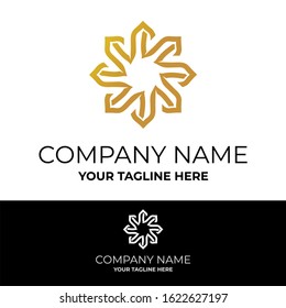 octagon shape logo template for company and business