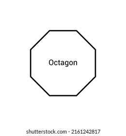Octagon shape, regular polygon in euclidean geometry. Polygons with equal sides and angles. Vector illustration isolated on white background.