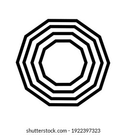 octagon shapes with outlines and fill colors, fields for logos or symbols, math teaching pictures.